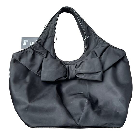 kate spade Handbags - Kate Spade Black Nylon Ribbon Handbag - Polka Dot Interior